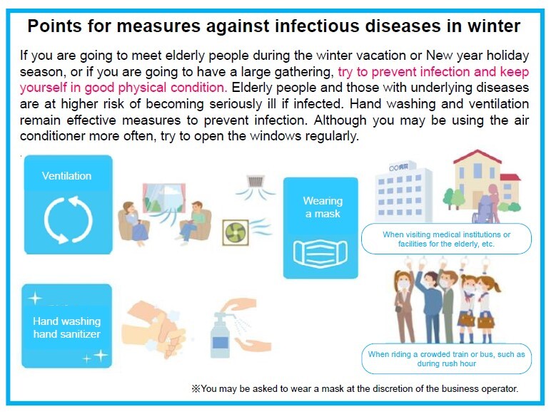Points for measures against infectious diseases in winter