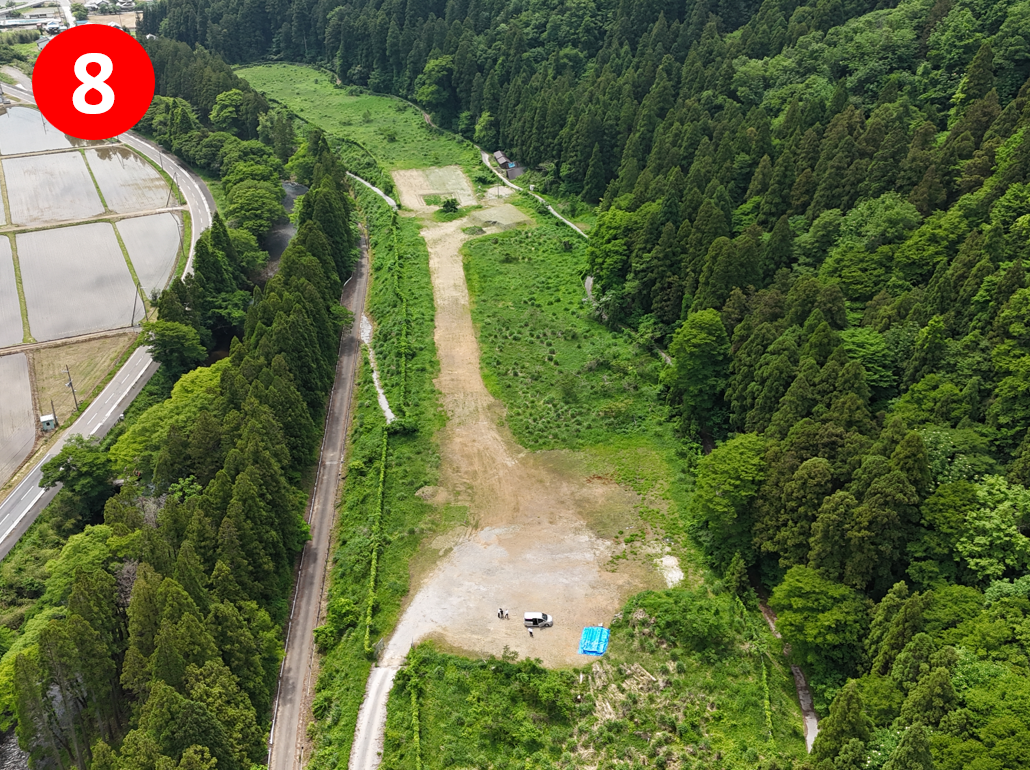 八田部発生土受入地の空撮写真