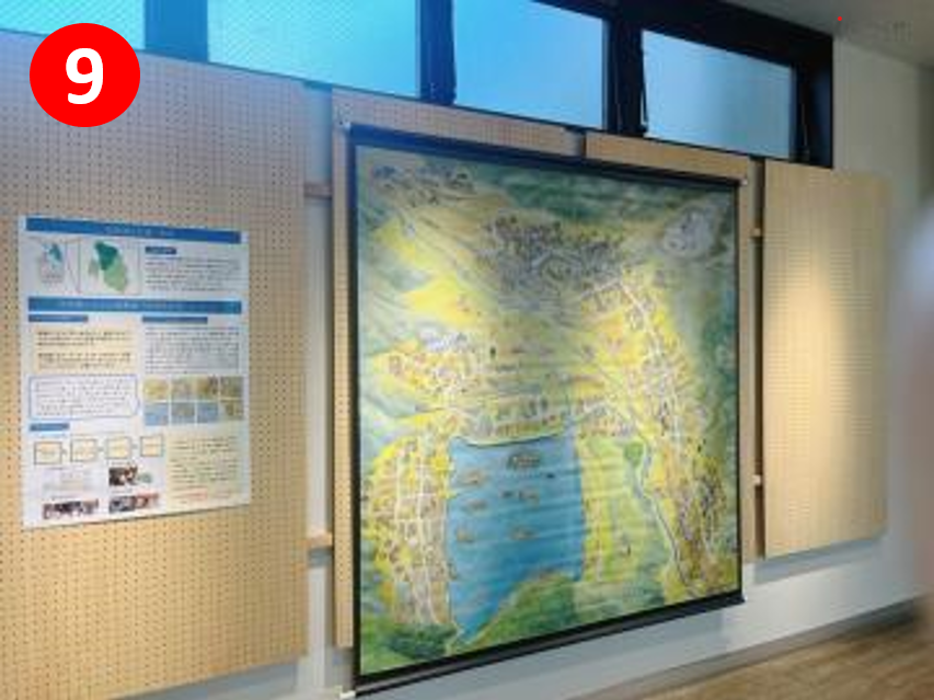 えきまちテラスでふるさと絵屏風を展示