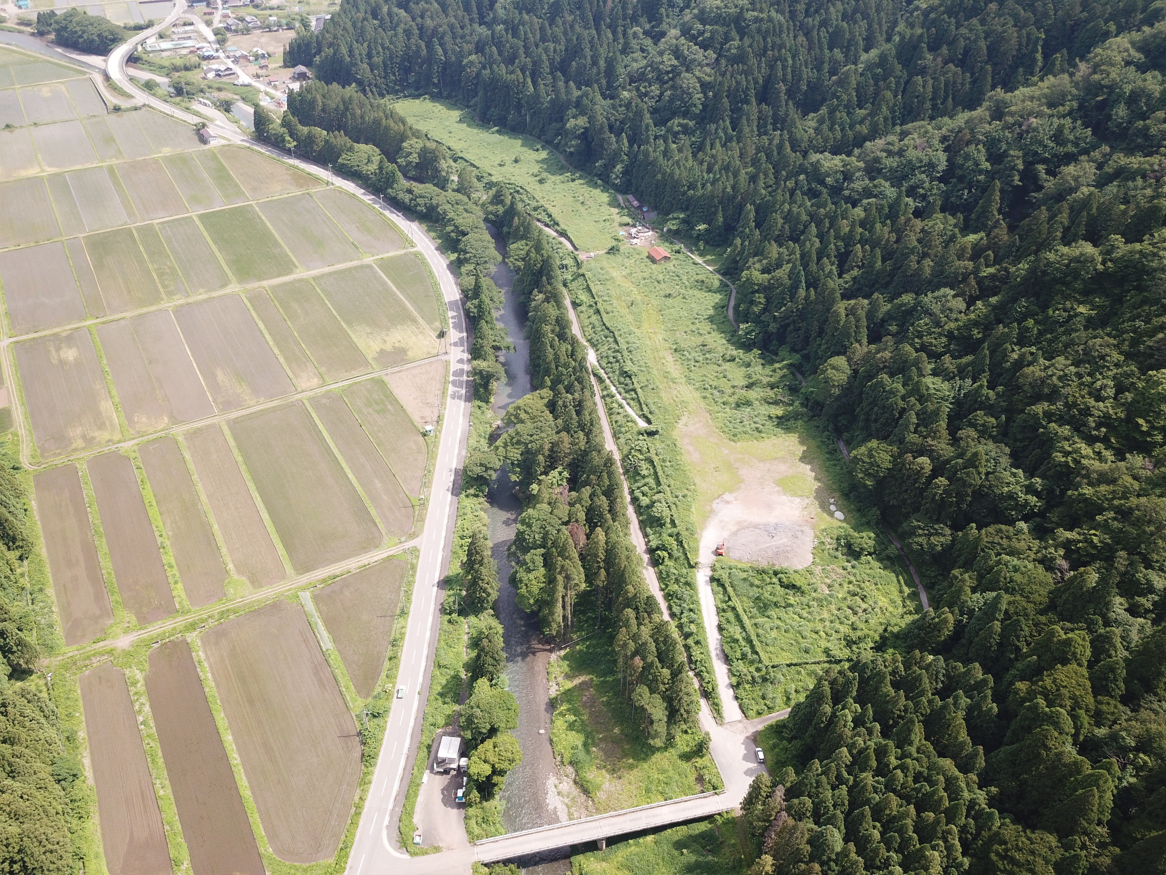 八田部発生土受入地の上空写真