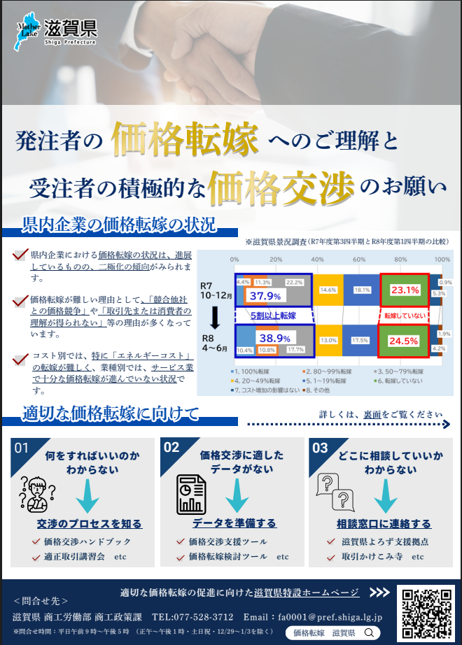 価格転嫁チラシ（滋賀県）